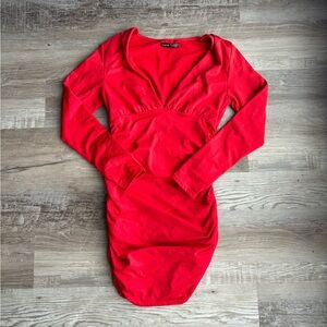 SHEIN Fitted Red Dress